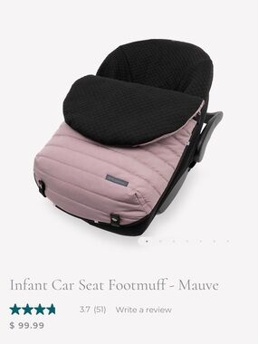 Infant Car Seat Footmuff in Mauve by Little Unicorn